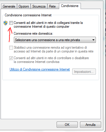 Condivisione Internet Windows Vista