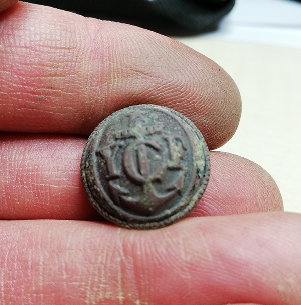 Bouton Doré Yacht Club De France (YCF) – Laiton, 15 Mm, Original, Marine, Occasion