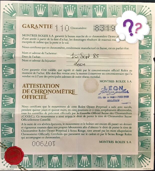 Garanzia rolex traforata outlet