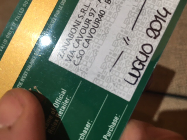 Garanzia card rolex falsa on sale