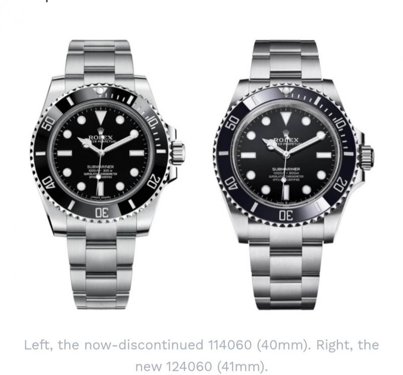 Cassa Rolex Submariner 114060 40mm VS 124060 41mm pagina 21