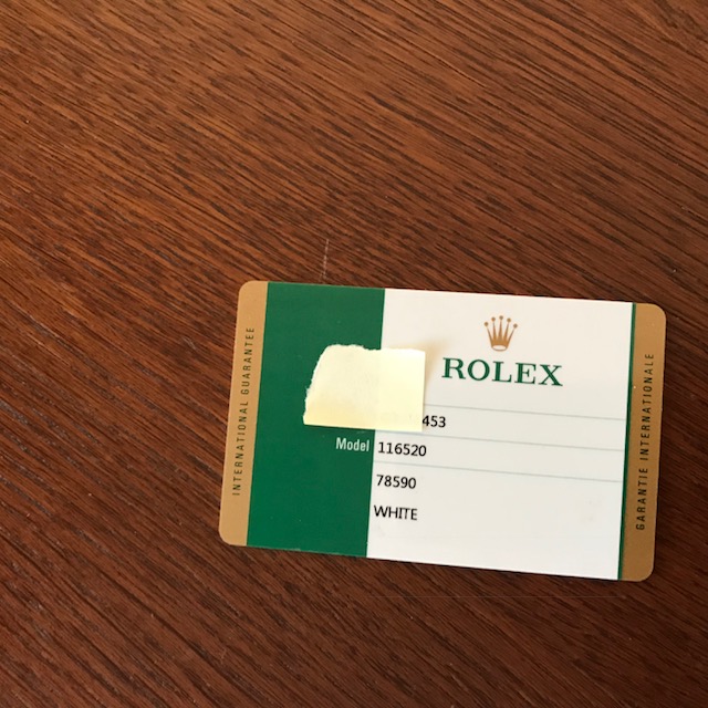 Rolex Daytona 116520 chroma dubbio garanzia card
