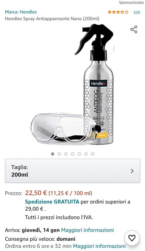 Spray anti appannamento sales