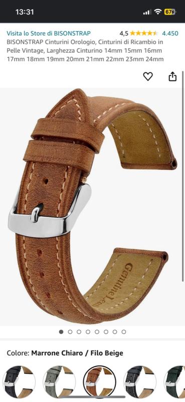 BISONSTRAP Cinturino In Pelle Vera Con Sgancio Rapido Per Orologio – Modelli Da 14mm A 24mm – Regolabile, Stile Retrò - 4