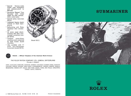Rolex best sale 5512 storia