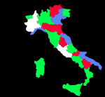 Italy Regions Map Colored